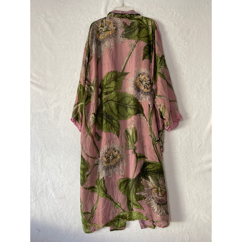 One Hundred Stars Kew Passion Flower Duster Kimono Pink Royal Botanic Garden OS